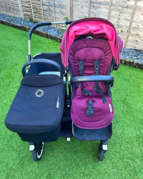 Bugaboo Donkey 2 Double Pushchair Burgundy/Black, Hoods, Rain Covers & Basket