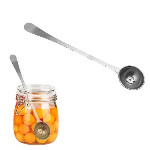 Olive Strainer Spoon Stainless Steel Jam Slotted Spoon Long Handle Pickle Spoon