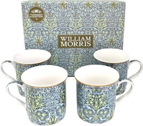 Snakeshead Mugs Set of 4 for Coffee and Tea William Morris Designer