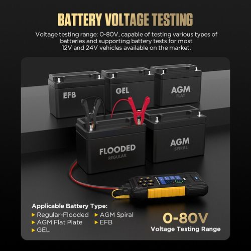 Car Lithium Battery Tester Analyzer Cranking Charging Battery Load Tester 0-80V  — image 5