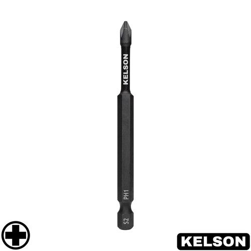 PH1 90mm Long Phillips 1 Impact Screwdriver Bits Magnetic 1/4" Universal KELSON