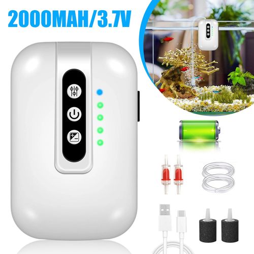 Silent Aquarium Oxygen Pump Air Pump Fish Tank Twin Outlet Valve Accessories UK — image 2