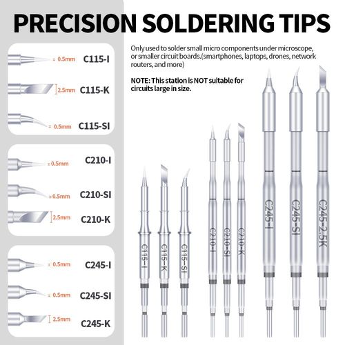 982-V C210/C245 Soldering Iron Kit 60W Precision Digital Soldering Station — image 2
