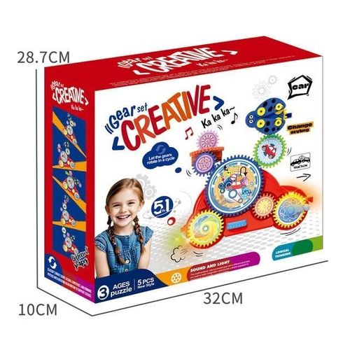 Kids Spinning Gear Car Toy with Rotating Interlocking Gears, Educational STEM Le — image 3