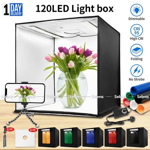 24" Large LED Photo Light Box Tent Cube Portable Photography 60x60cm PULUZ