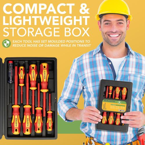 BLOSTM Insulated Screwdriver Set 8pcs VDE 1000V Electrical Magnetic Tips — image 3