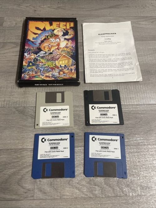 Amiga Sleep Walker Disk Game Boxed With Manual Comic Relief Edition Working
