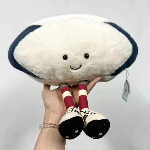 Jellycat Amuseable Rugby Ball Plush Toy Doll Christmas Gift Sport Tag + Dust Bag