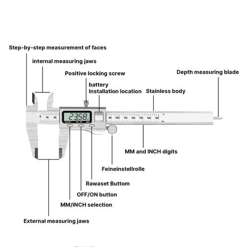 Digital Vernier Caliper Micrometer Gauge 6" 150mm Steel Accurate Measuring Tool — image 5
