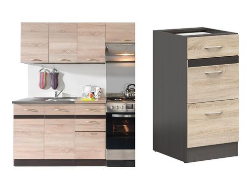Corner Kitchen Cabinet Set 11 Right Unit Complete Fitted Sonoma Oak Wenge Junona — image 11