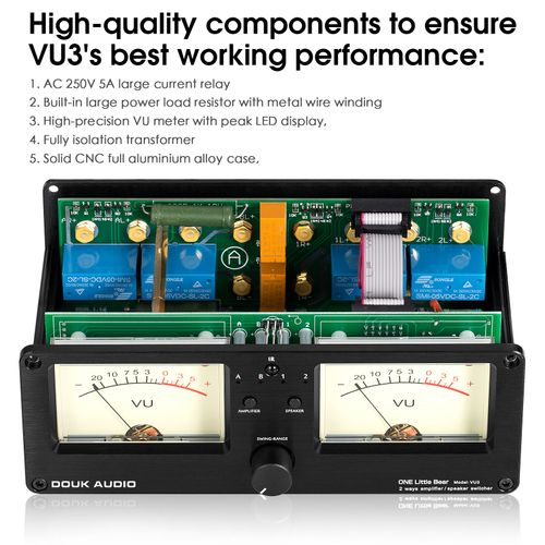 Dual Analog VU Meter 2-way Amplifier/Speaker Audio Switcher Box w/Remote Control — image 7