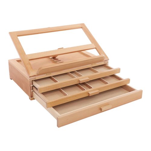 Large Tabletop Easel Adjustable Beech Wood Table Top Easel Portable Sketch Box — image 7
