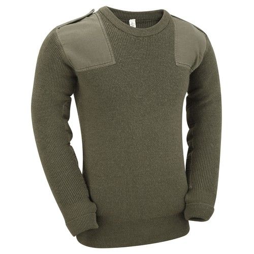 Army Jumper Original German Warm Wool Sweater Military Work Pullover Olive Green