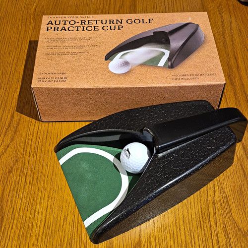 Auto-Return Putting Cup Trainer, Battery Powered Portable Indoor/Outdoor Golf