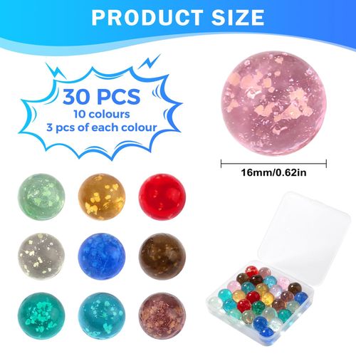 30 PCS Marbles for Kids,Glow In The Dark Glass Marbles,16mm 16 millimeters  — image 2