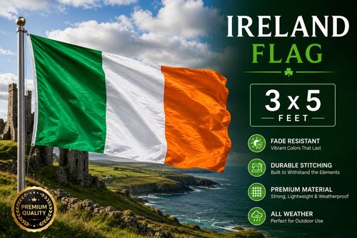 Large Irish Flag Ireland Republic Dublin St Patrick Day Football Rugby Fan 5x3ft — image 5