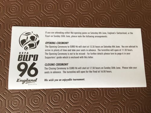 Euro 1996 Championship - Supporters Match Ticket Package, Very rare & Unique Set — image 12