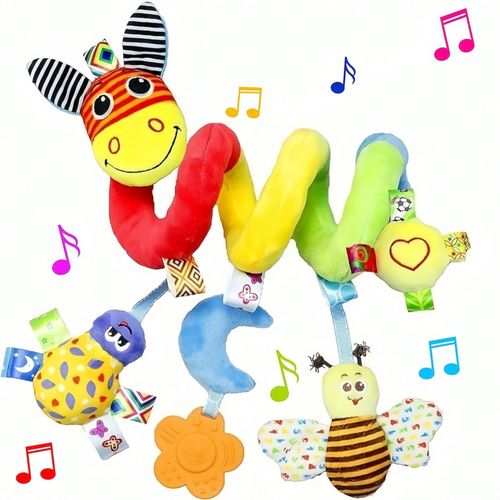 Spiral Stroller Toy, 0-6 Months, Plush Hanging Baby Rattle Sensory Toy, Mobile — image 3