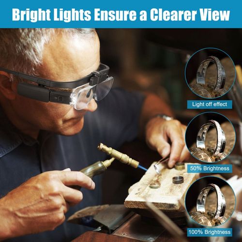 450% Magnifier Glasses With Led Light Magnifying Glasses Loupes Reading Sewing — image 14
