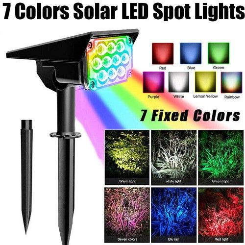 Outdoor Solar Spot Lights Landscape LED Stake Lights Garden Pathway Lawn Lights