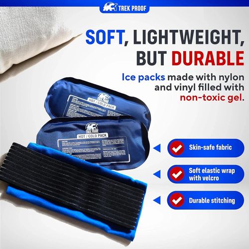 Trekproof Ice Pack (3-Piece Set) Reusable Hot and Cold Therapy Gel Wrap Support — image 6