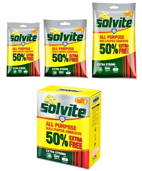 Solvite All Purpose Wallpaper Paste Extra Strong Adhesive Easy Mix Glue — image 1