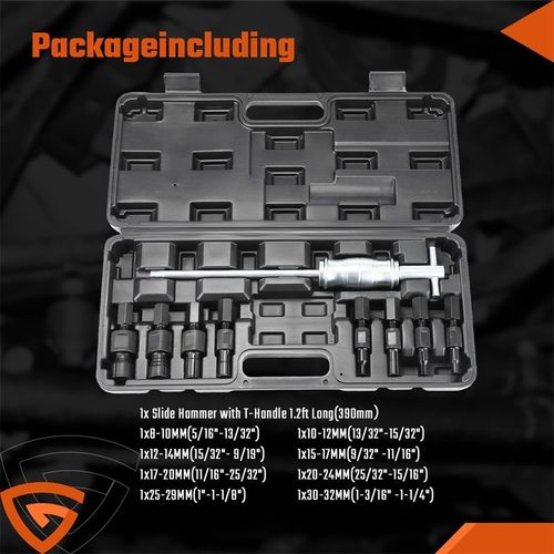 Inner Bearing Puller 8-32mm 9pc Set for Blind Hole Removal Slide Hammer Tool — image 6