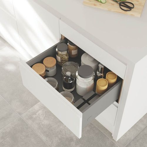 Essentials Kitchen Drawer Box Deep Matt Grey Soft Close Slimline Sides 800mm — image 3