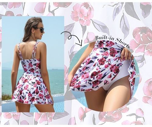 Floral Swim dress Swimming Costume Cutout Swimwear Plus Size S/8 M/10 L/12-3XL — image 6