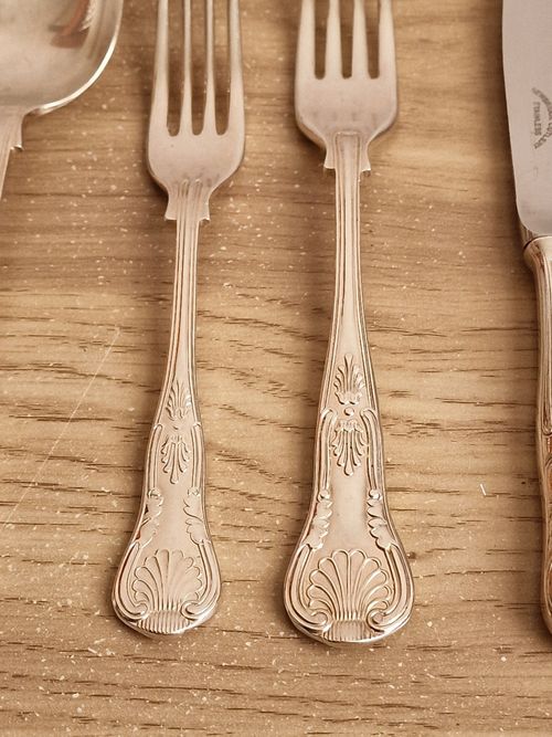 Vintage Newbridge Kings Pattern EPNS A1 Silver Plated Cutlery Set - 45 Piece — image 12