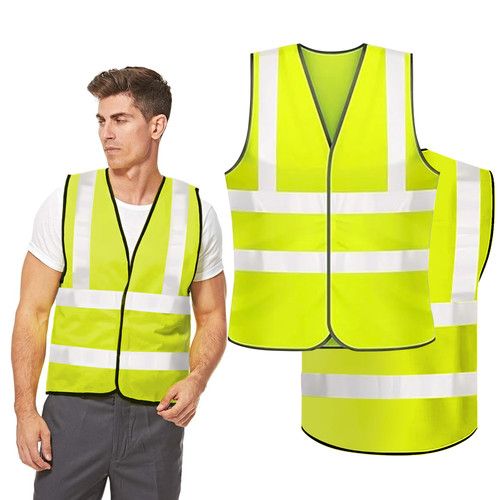 Hi Viz Vest High Vis Safety | YELLOW ORANGE | EN471 Waistcoat Visibility Jacket