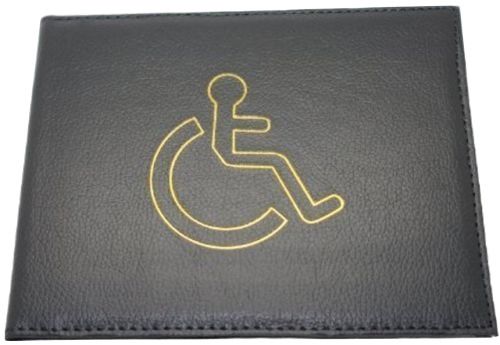 NEW PU LEATHER DISABLED BADGE HOLDER WALLET PARKING DISABILITY COVER CASE