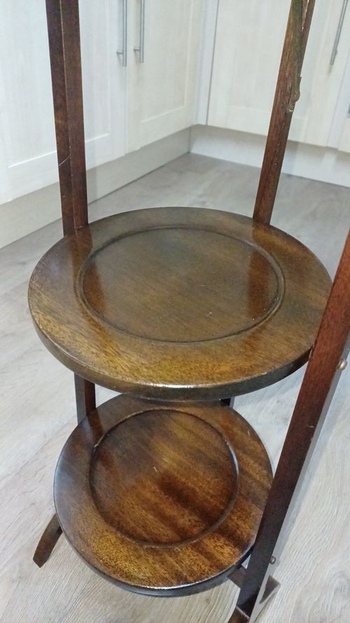 Edwardian Mahogany Oak Three Tier Cake Stand. Circa 1910. — image 10