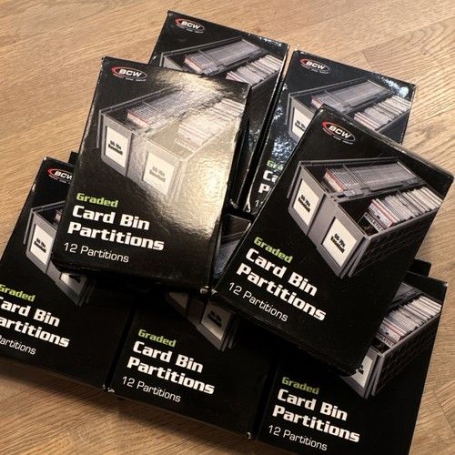 BCW Graded Card Bin Dividers 12 Compartment Black Plastic Partitions (x84)