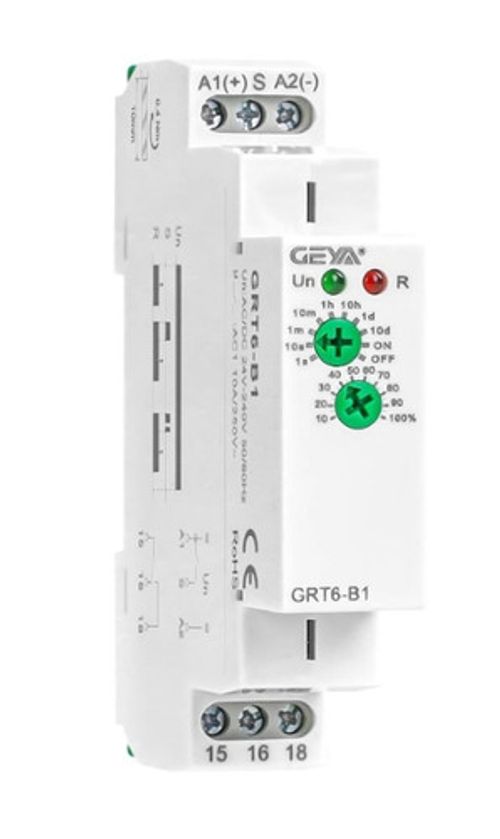 GEYA 10A Delay OFF Time Relay Electronic Type Adjustable Delay Timer (GRT6-B1)