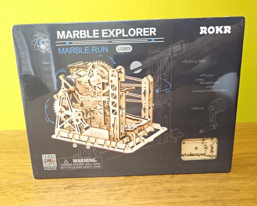 ROKR Marble Explorer LG503 Wooden 3D Marble Run Puzzle Model Kit Brown