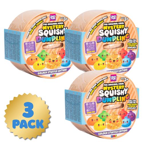 RMS Crazy Fun Mystery Squishy Dumpling 2 or 4 Pack Golden Stuffed Edition 10cm — image 4