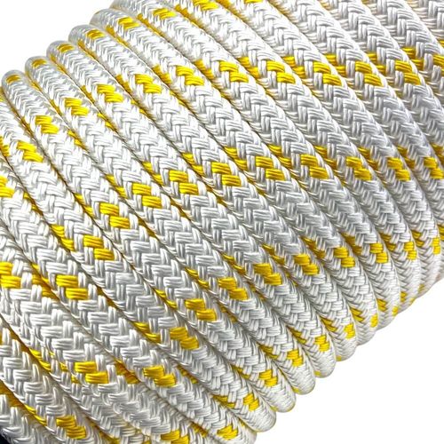 Quality Double Braid on Braid Polyester Mooring Yacht Marine Rope White Yellow — image 3