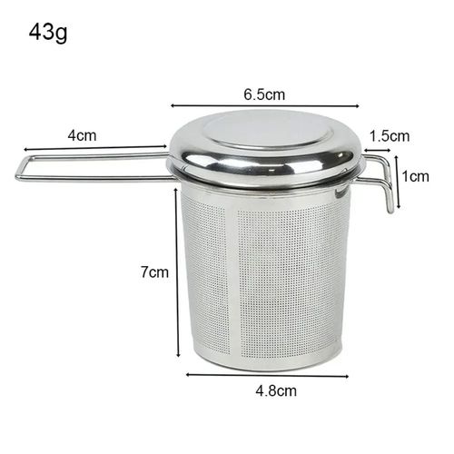 Stainless Steel Mesh Tea Infuser Strainer Metal Loose Leaf Cup Filter With Lid — image 6
