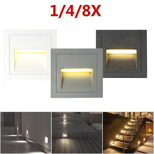 3W LED Wall Stair Night Recessed Light Staircase Path Lamp Without Motion Sensor