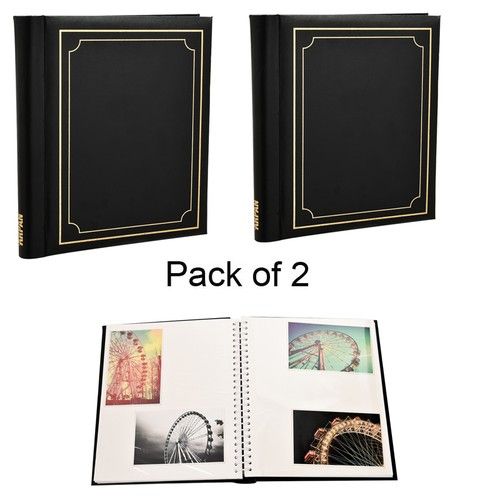 2X Black Self Adhesive Photo Albums Spiral Bound 20 Sheets 40 Sides BK40-2pack