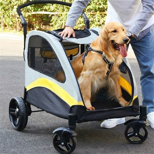 S/M/L/XL Dog Stroller Pet Cat Pram Pushchair Animal Travel Carrier Space Saving