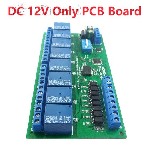DC 12V 24V 8 CH DIN35 C45 DIN Rail Box UART RS485 Relay Module Modbus RTU Switch