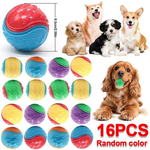 UK Scooby-Doo Durable Squeaky set of 16 Dog Balls for teeth Cleaning Interactive