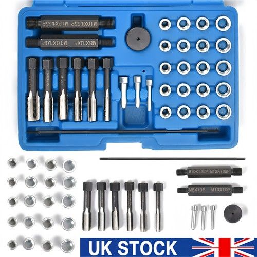 33pcs Glow Plug Thread Repair Tool Kit Cylinder Heads M8 M10 M12 M14 Helicoil UK