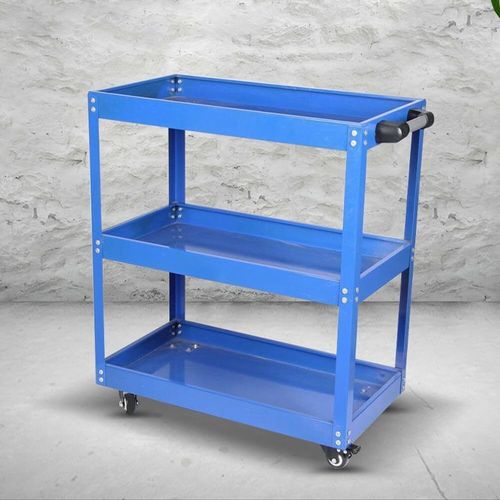 Heavy Duty Tool Storage Trolley Wheel Cart 3 Tier Shelf Cabinet Drawer Workshop — image 1
