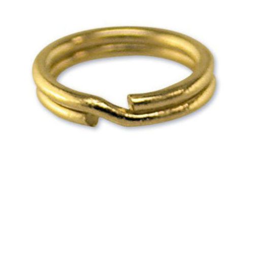 2 x 9ct Yellow Gold 5mm Split Ring Charm Links Keyring Easy To Attach Charms — image 2