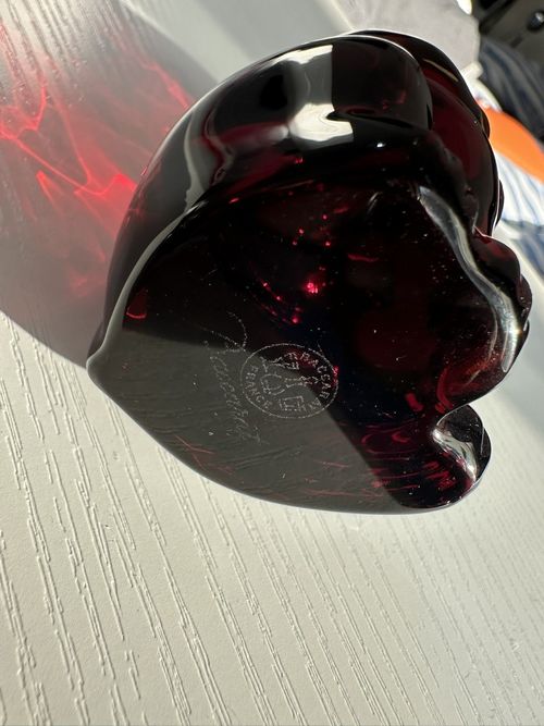 Baccarat Lucky Cat/Maneki Neko clear red Crystal Glass Accessory — image 3