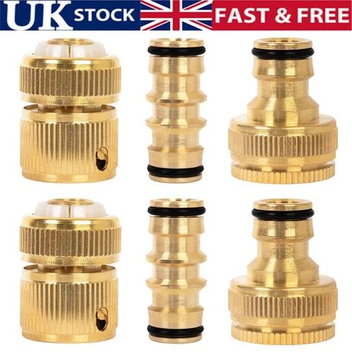 BLOSTM Brass Garden Hose Connector 6 Pack Tap ½” Fittings Quick Connect