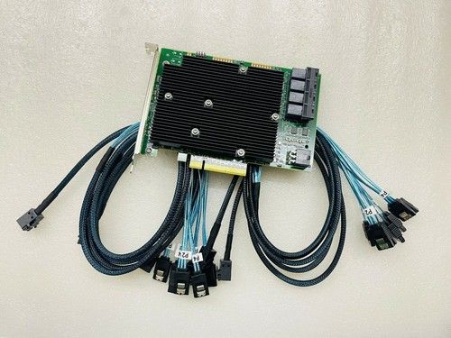 LSI SAS 9300-16I 12GB/S HBA HOST BUS ADAPTER CARD IT Mode 4*SFF-8643 SATA Cable